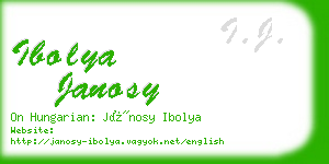 ibolya janosy business card